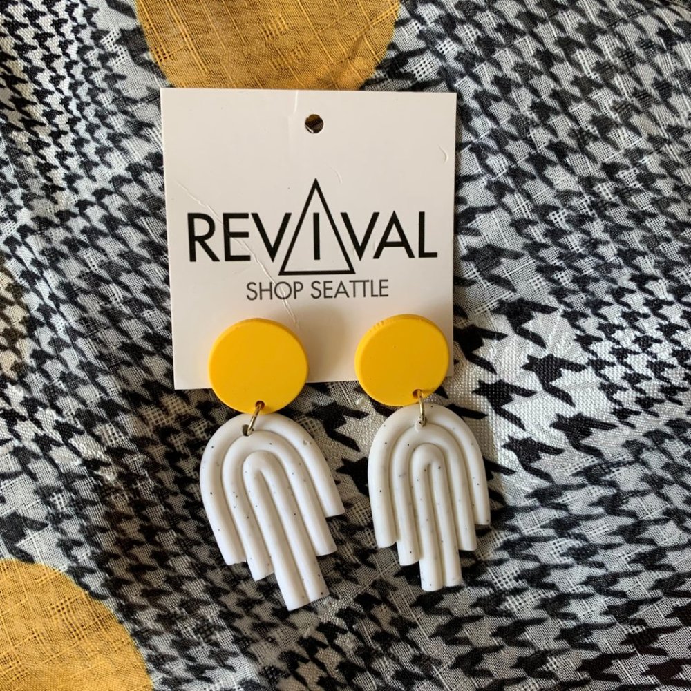 Revival Seattle - Arched Polymer Earrings (NWT)